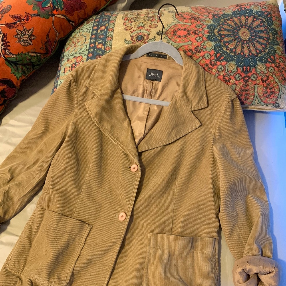 Fall Beige Taupe Minimal Blazer Coat Bossini